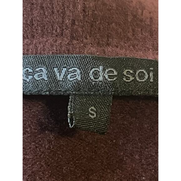 Ca Va De Soi Women’s Sz XS Maroon Wool Cashmere Cardigan Sweater - Picture 10 of 10